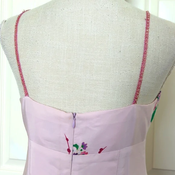 Nanette Lepore Petites Asian Floral Print Pink Silk Dress - Picture 6 of 11